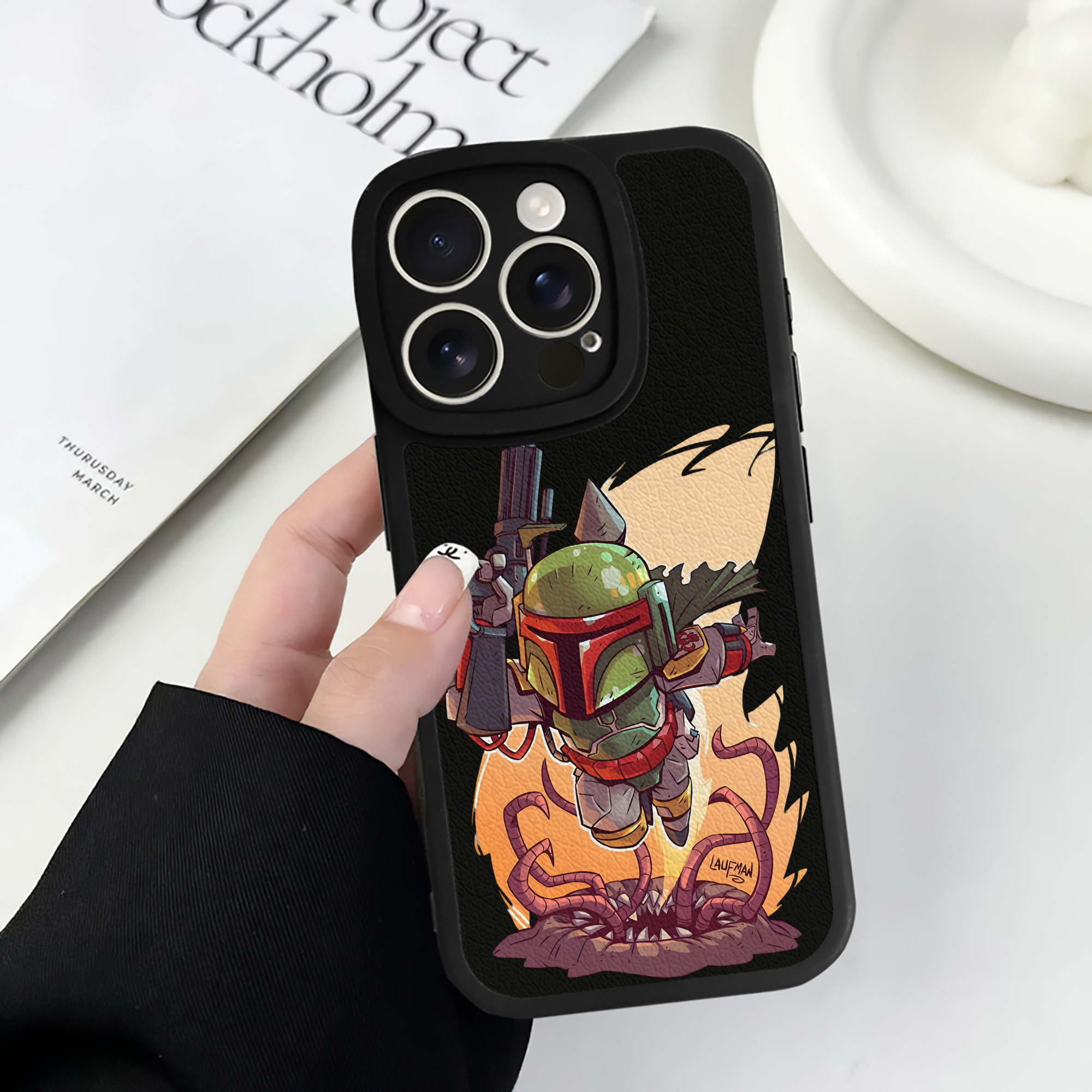 （画像用） スター・ウォーズ Star Wars 【iPhone 16シリーズ対応】シリコンスマホケース（レザー調） 材質：シリコン